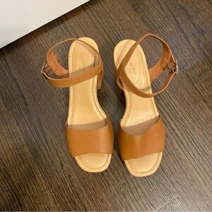 Brown Leather Heel Sandals